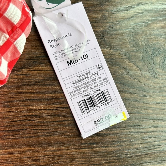 NWT Wild Fable Red & White Checkered One Piece | Retro | Swimsuit | Bathing Suit - Picture 3 of 10